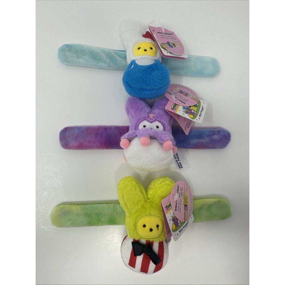 Peeps X Hello Kitty & Friends Wrist Huggers Easter Plush Slap Bracelet Set 3 NWT